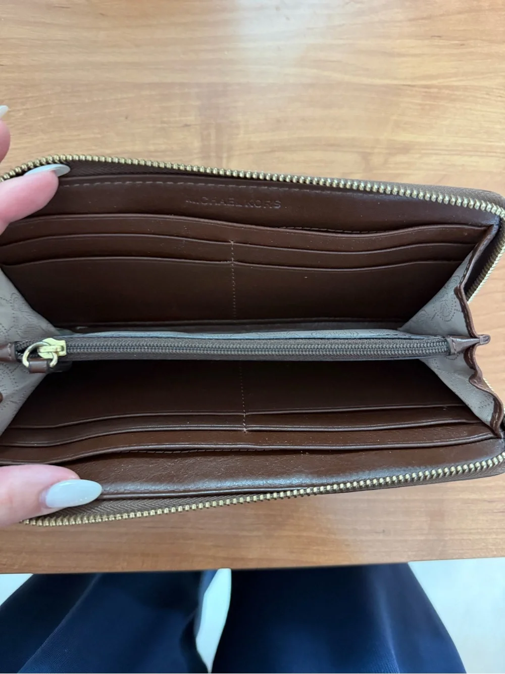 Michael Kors Tan & Brown Signature Zip-Around Wallet